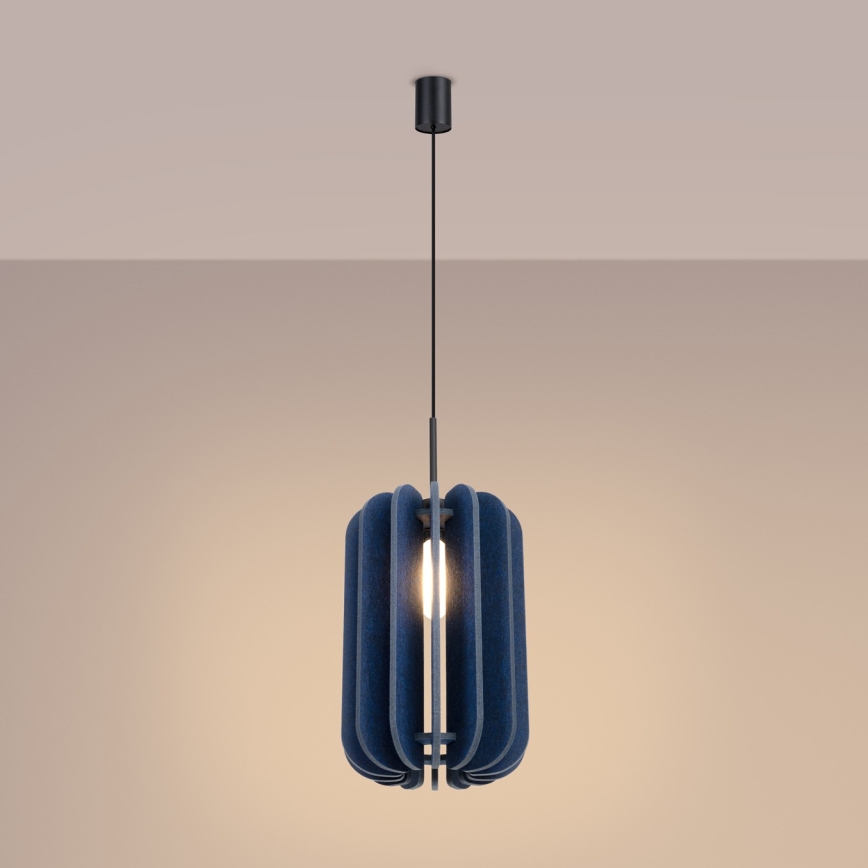 Lampada a sospensione su cavo MULA 1xE27/15W/230V Ø 27 cm blu