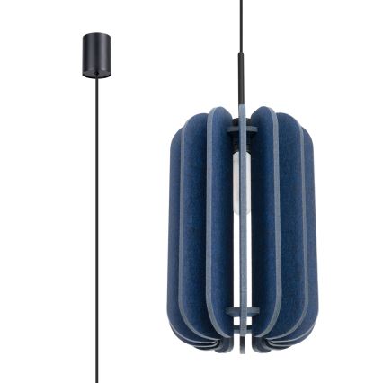 Lampada a sospensione su cavo MULA 1xE27/15W/230V Ø 27 cm blu