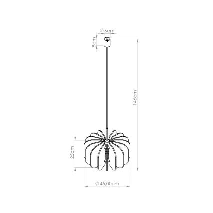 Lampada a sospensione con cavo MULA 1xE27/15W/230V Ø 45 cm blu