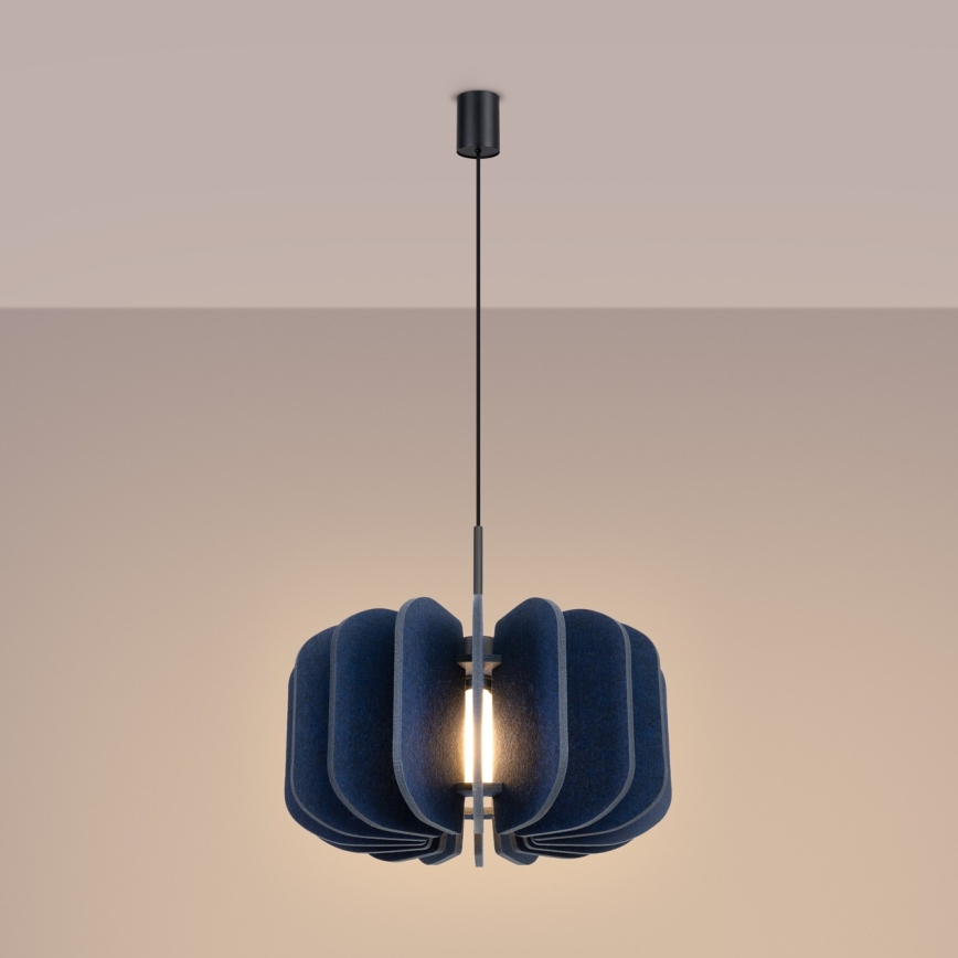 Pendelleuchte mit Kabel MULA 1xE27/15W/230V Ø 45 cm blau