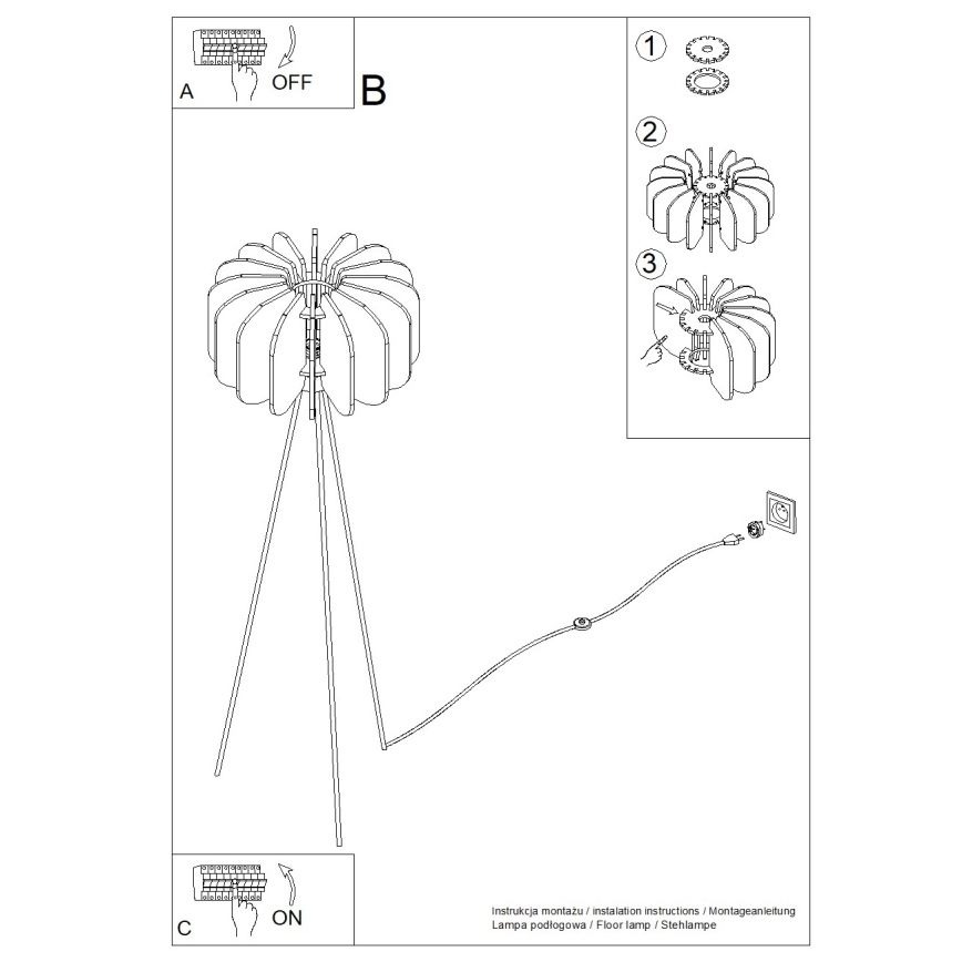 Lampada da terra MULA 1xE27/15W/230V gialla