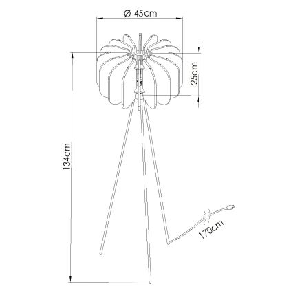 Lampadaire MULA 1xE27/15W/230V jaune