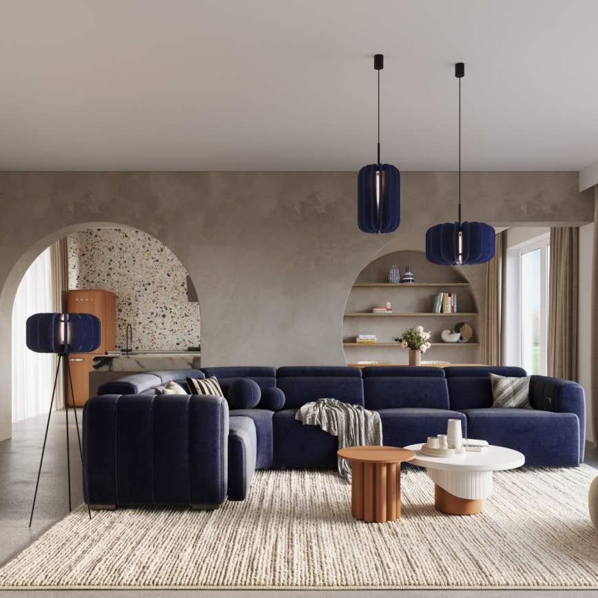 Lampada da terra MULA 1xE27/15W/230V blu