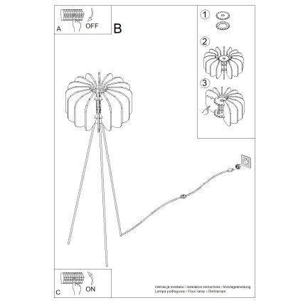 Lampadaire MULA 1xE27/15W/230V bleu