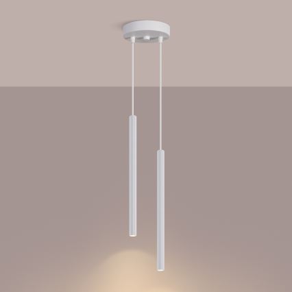 Lampadario a sospensione con cavo ARCHE 2xG9/8W/230V bianco