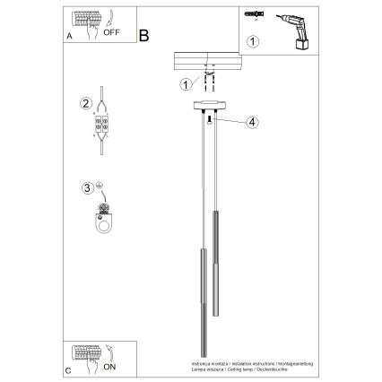 Hängeleuchte an Kabel ARCHE 2xG9/8W/230V weiß