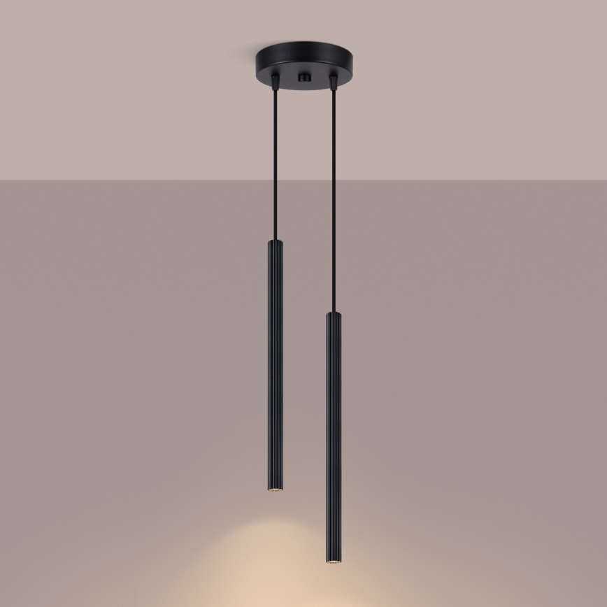 Lampadario a cavo ARCHE 2xG9/8W/230V nero