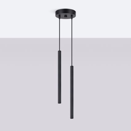 Lampadario a cavo ARCHE 2xG9/8W/230V nero