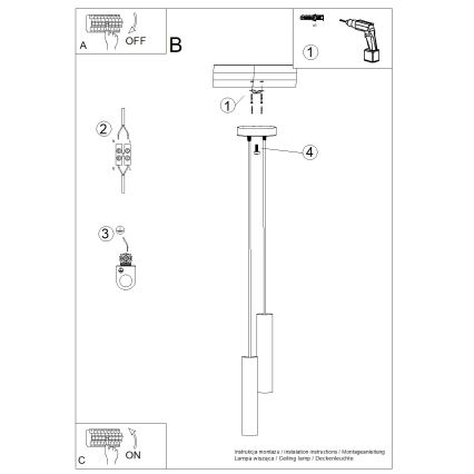 Lampadario a sospensione LAGOS 2xGU10/10W/230V bianco