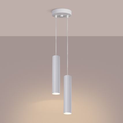 Suspension sur câble LAGOS 2xGU10/10W/230V blanche