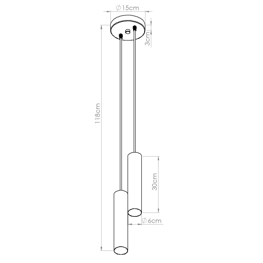 Lampadario a sospensione con cavo LAGOS 2xGU10/10W/230V nero