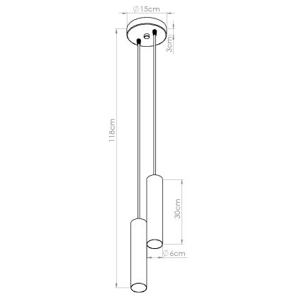 Suspension sur câble LAGOS 2xGU10/10W/230V noire