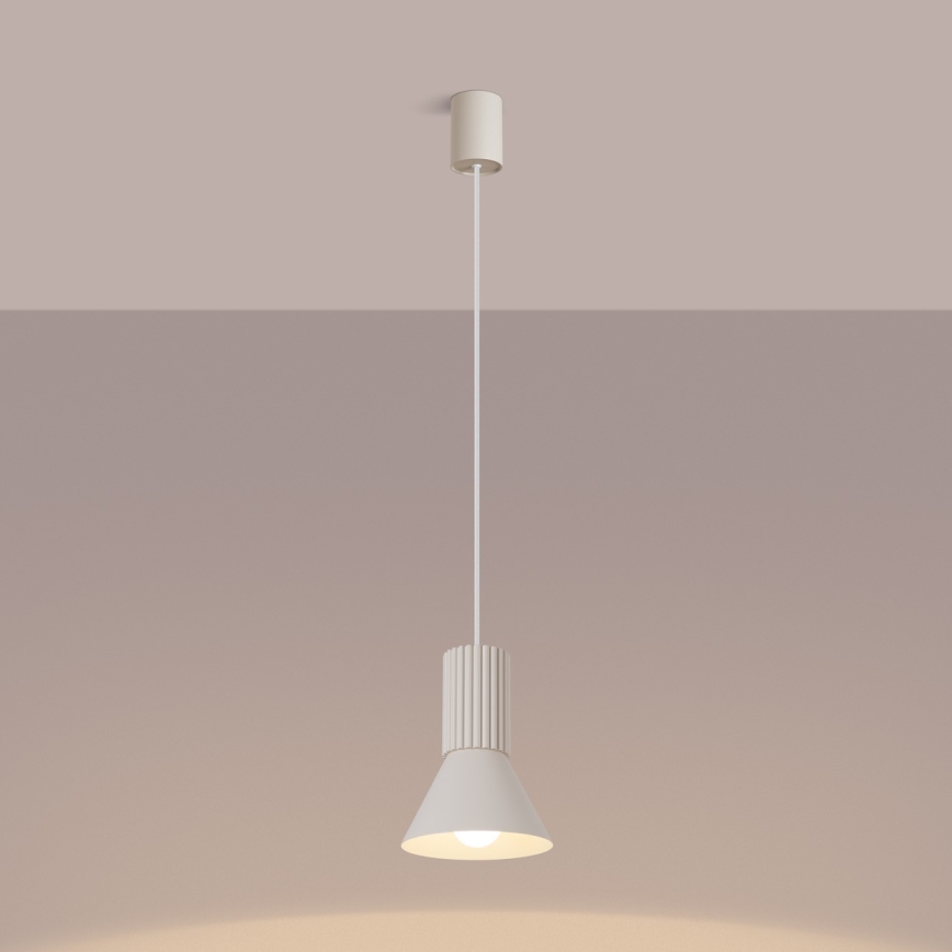 Suspension sur câble ESTRIA 1xE14/10W/230V Ø 14 cm crème