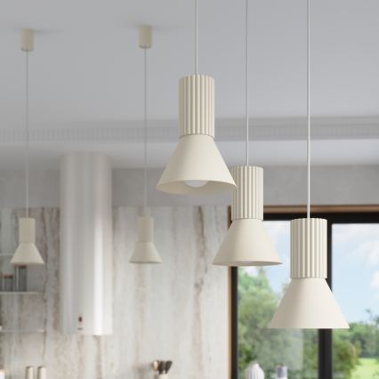 Suspension sur câble ESTRIA 1xE14/10W/230V Ø 14 cm crème