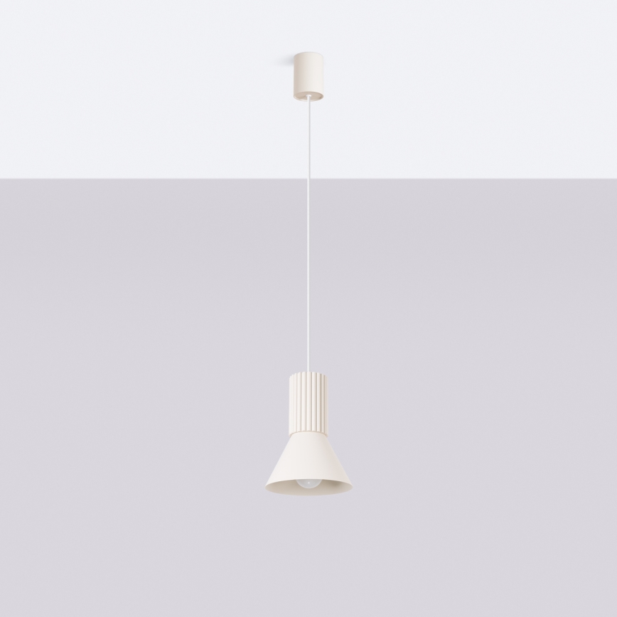 Suspension sur câble ESTRIA 1xE14/10W/230V Ø 14 cm crème
