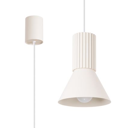 Suspension sur câble ESTRIA 1xE14/10W/230V Ø 14 cm crème