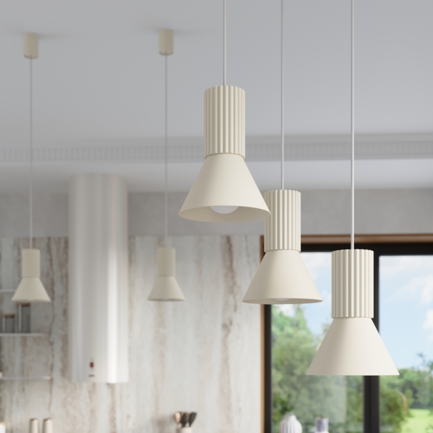 Pendelleuchte an Kabel ESTRIA 3xE14/10W/230V Ø 30 cm cremefarben