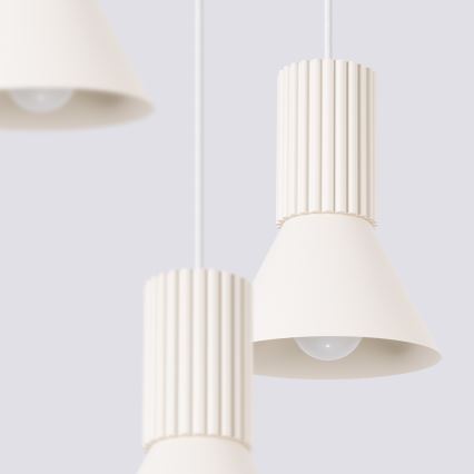 Pendelleuchte an Kabel ESTRIA 3xE14/10W/230V Ø 30 cm cremefarben
