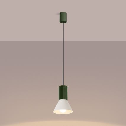 Suspension sur câble ESTRIA 1xE14/10W/230V Ø 14 cm vert