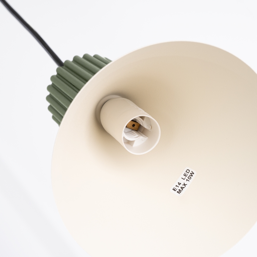 Suspension sur câble ESTRIA 1xE14/10W/230V Ø 14 cm vert
