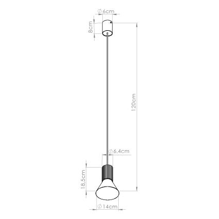 Hängeleuchte an Kabel ESTRIA 1xE14/10W/230V Ø 14 cm blau