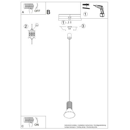 Hängeleuchte an Kabel ESTRIA 1xE14/10W/230V Ø 14 cm blau