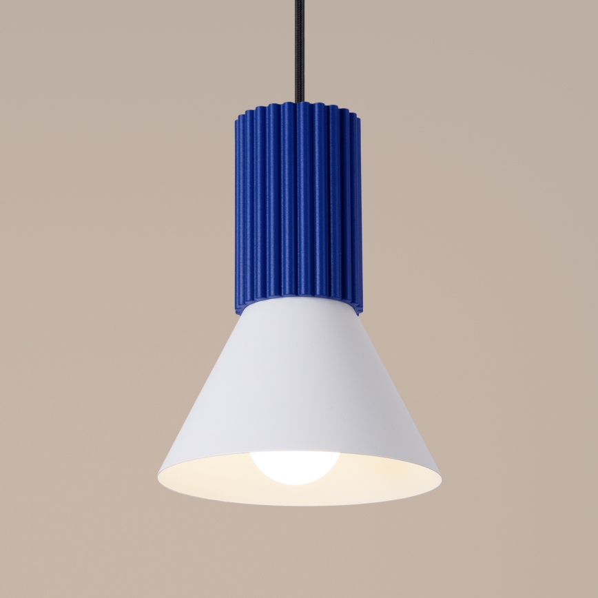 Suspension sur câble ESTRIA 1xE14/10W/230V Ø 14 cm bleue