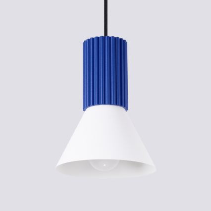Suspension sur câble ESTRIA 1xE14/10W/230V Ø 14 cm bleue
