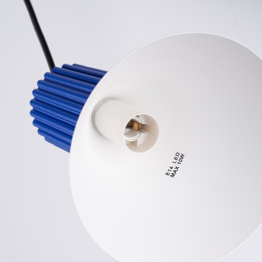 Suspension sur câble ESTRIA 1xE14/10W/230V Ø 14 cm bleue
