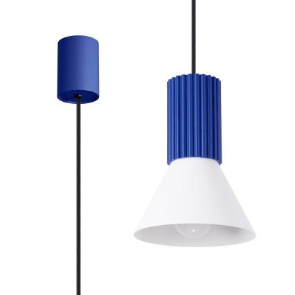 Suspension sur câble ESTRIA 1xE14/10W/230V Ø 14 cm bleue