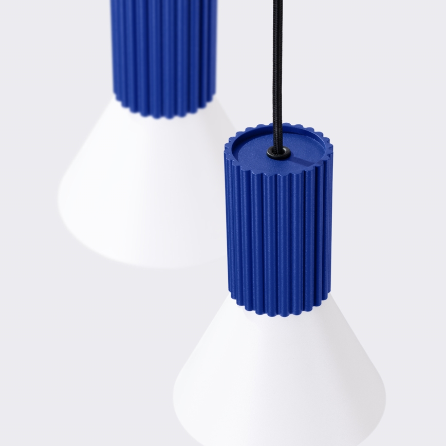 Pendelleuchte an Kabel ESTRIA 3xE14/10W/230V Ø 30 cm blau