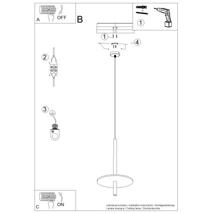 Suspension sur câble FELTRO 1xG9/8W/230V noire/jaune