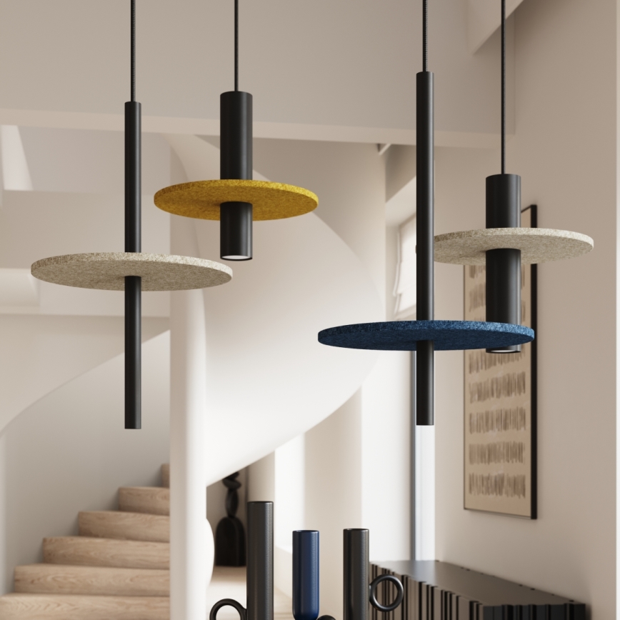Lampada a sospensione con cavo FELTRO 1xG9/8W/230V nero/blu