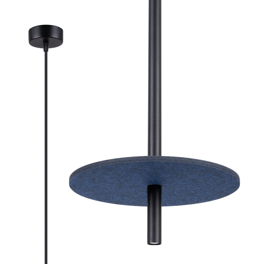 Lampada a sospensione con cavo FELTRO 1xG9/8W/230V nero/blu