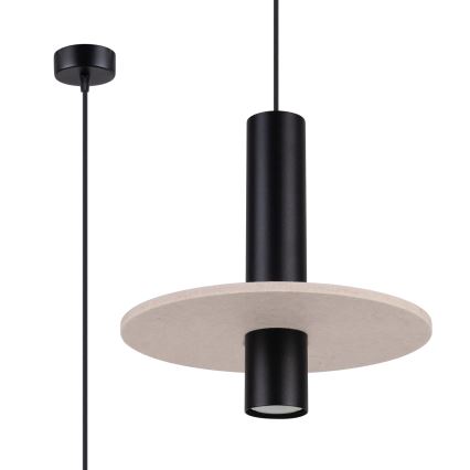 Suspension sur câble PELTA 1xGU10/10W/230V noir/crème