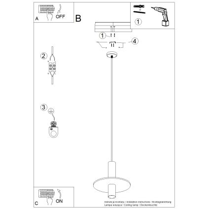 Suspension sur câble PELTA 1xGU10/10W/230V noir/crème
