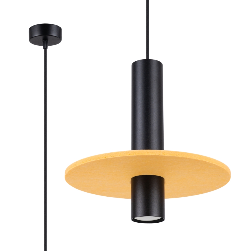Hängeleuchte PELTA mit Kabelaufhängung 1xGU10/10W/230V, schwarz/gelb