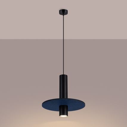 Lampada a sospensione su cavo PELTA 1xGU10/10W/230V nero/blu