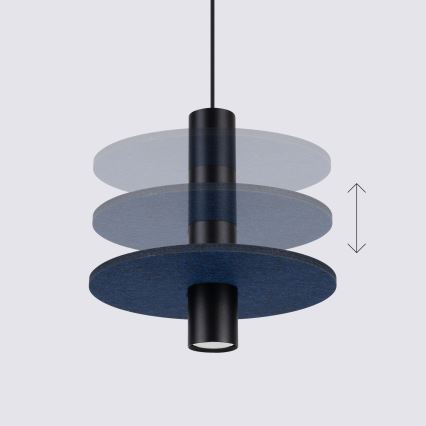 Lampada a sospensione su cavo PELTA 1xGU10/10W/230V nero/blu