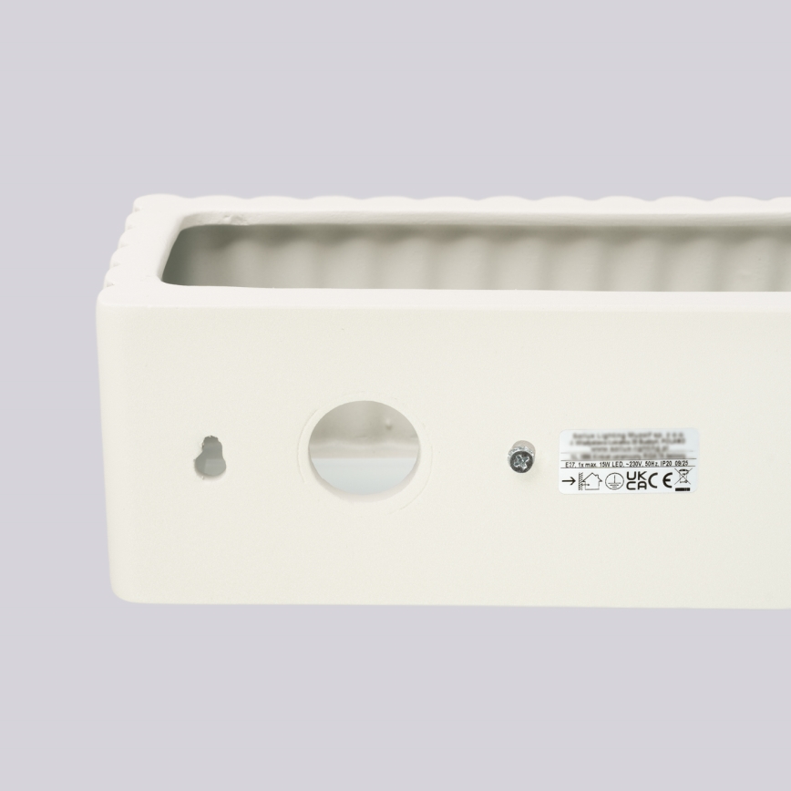 Applique RIGATA 1xE27/15W/230V ceramica/crema