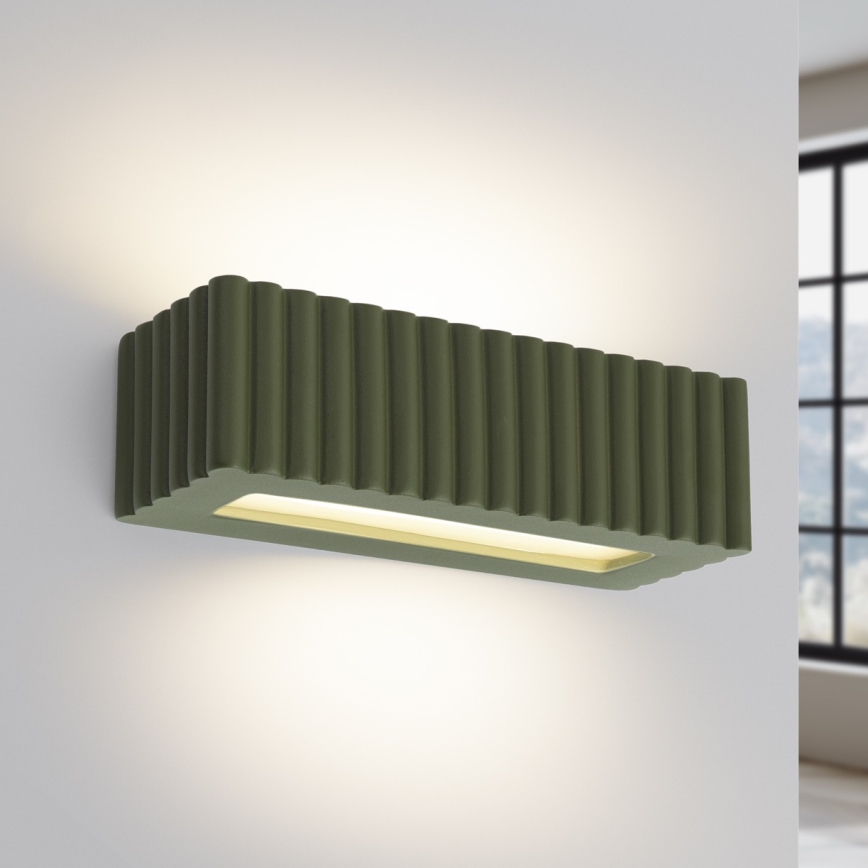 Lampada da parete RIGATA 1xE27/15W/230V ceramica/verde