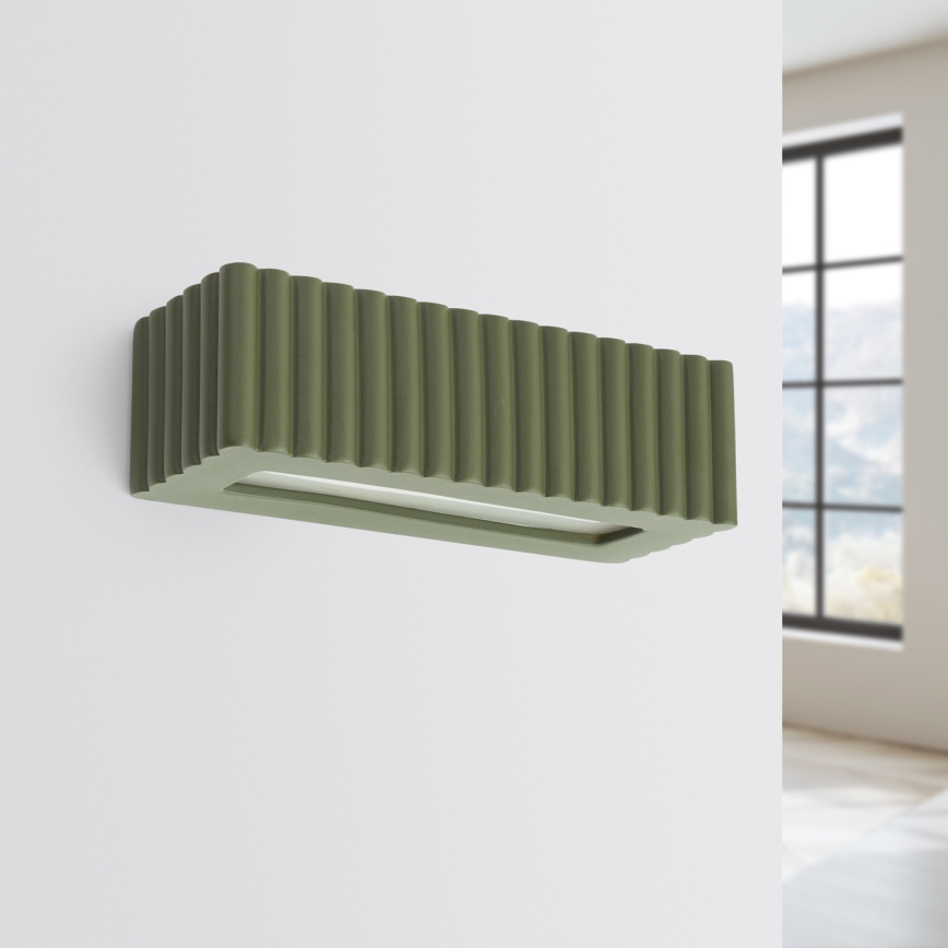 Lampada da parete RIGATA 1xE27/15W/230V ceramica/verde