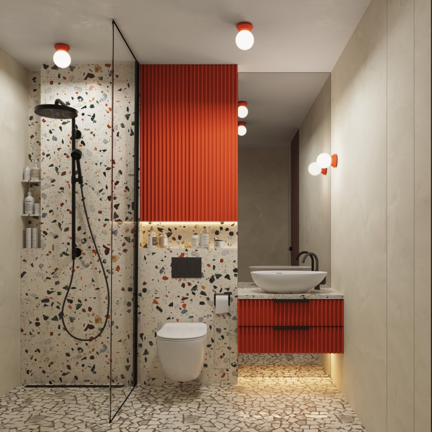 Badezimmer-Wandleuchte ZORI 1xG9/8W/230V IP44 rosa