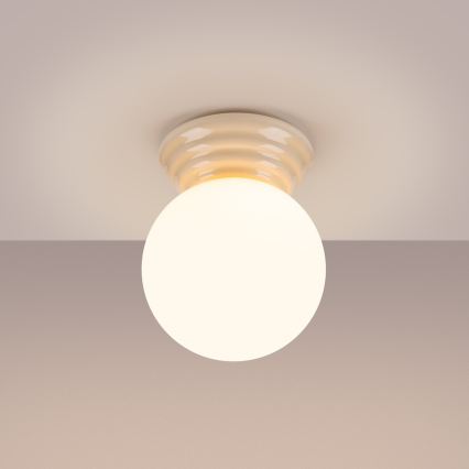 Plafonnier pour salle de bains ZORI 1xG9/8W/230V Ø 12 cm IP44 beige