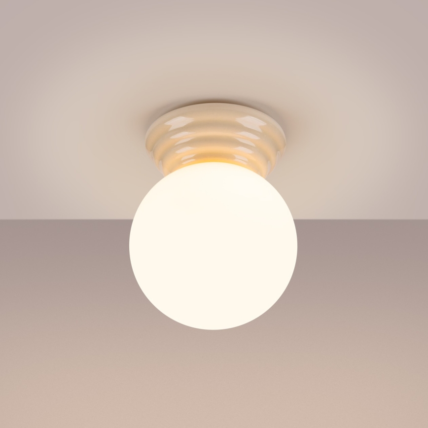 Plafonnier pour salle de bains ZORI 1xG9/8W/230V Ø 12 cm IP44 beige