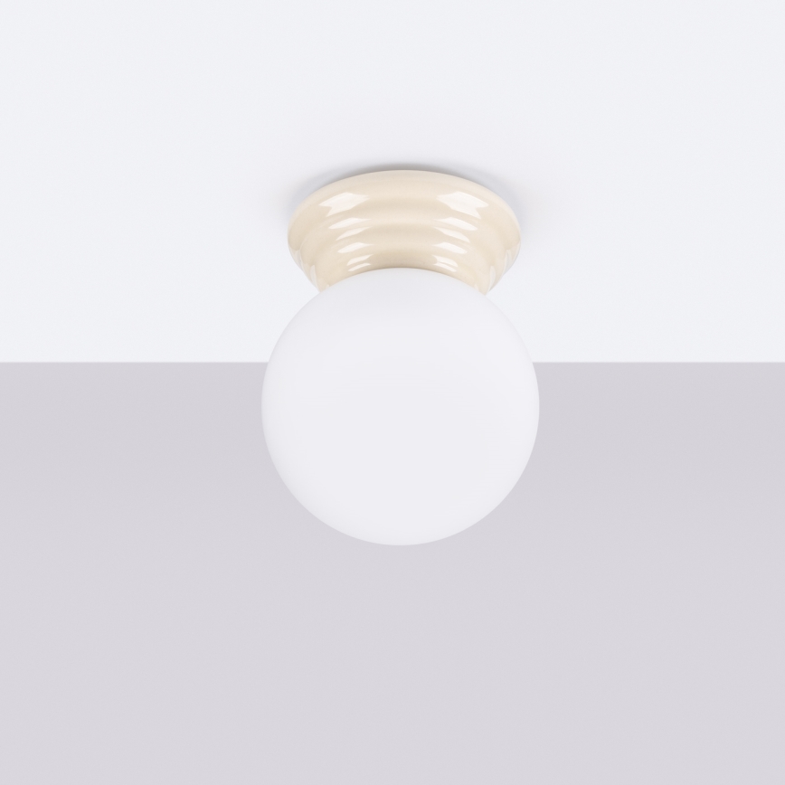 Plafonnier pour salle de bains ZORI 1xG9/8W/230V Ø 12 cm IP44 beige