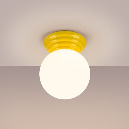 Badezimmer-Deckenleuchte ZORI, 1x G9/8W/230V, Ø 12 cm, IP44, Gelb