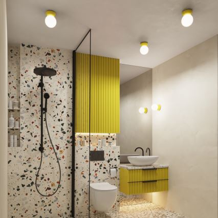 Badezimmer-Deckenleuchte ZORI, 1x G9/8W/230V, Ø 12 cm, IP44, Gelb