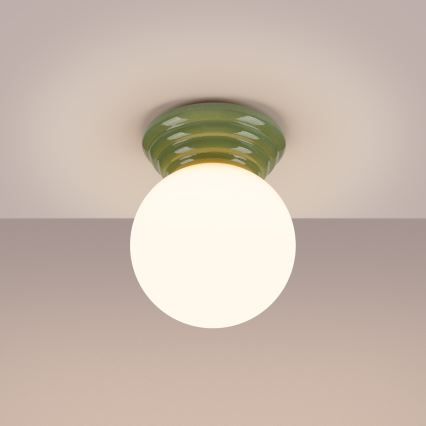 Plafonnier de salle de bains ZORI 1 x G9, 8 W, 230 V, Ø 12 cm, IP44, vert