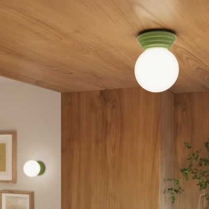 Plafonnier de salle de bains ZORI 1 x G9, 8 W, 230 V, Ø 12 cm, IP44, vert